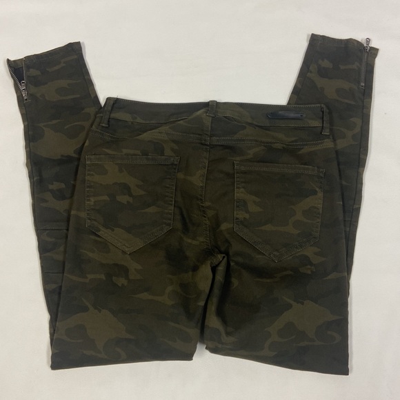 Zara basic Z1975 Camo denim skinny jeans stretchy textured patchwork size 6 - Picture 12 of 14